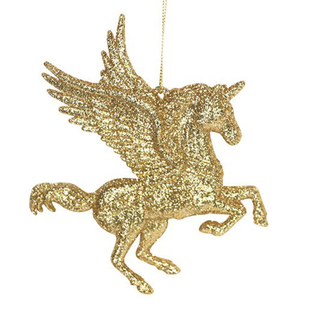 Gold Glitter Flying Unicorn image 0